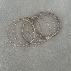 Ann Taylor Silver Textured Bracelets